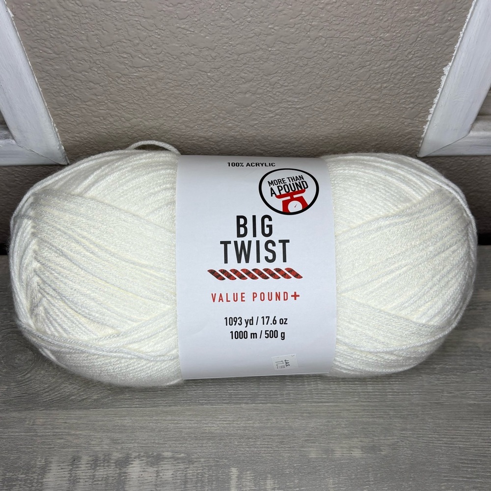 Big Twist Value Pound+ White Yarn